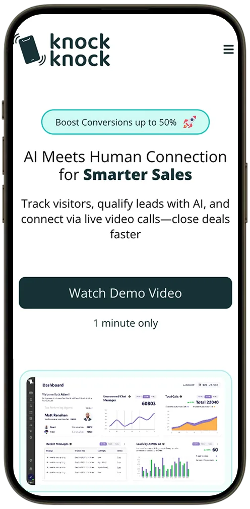 Knock Knock App Mobile View