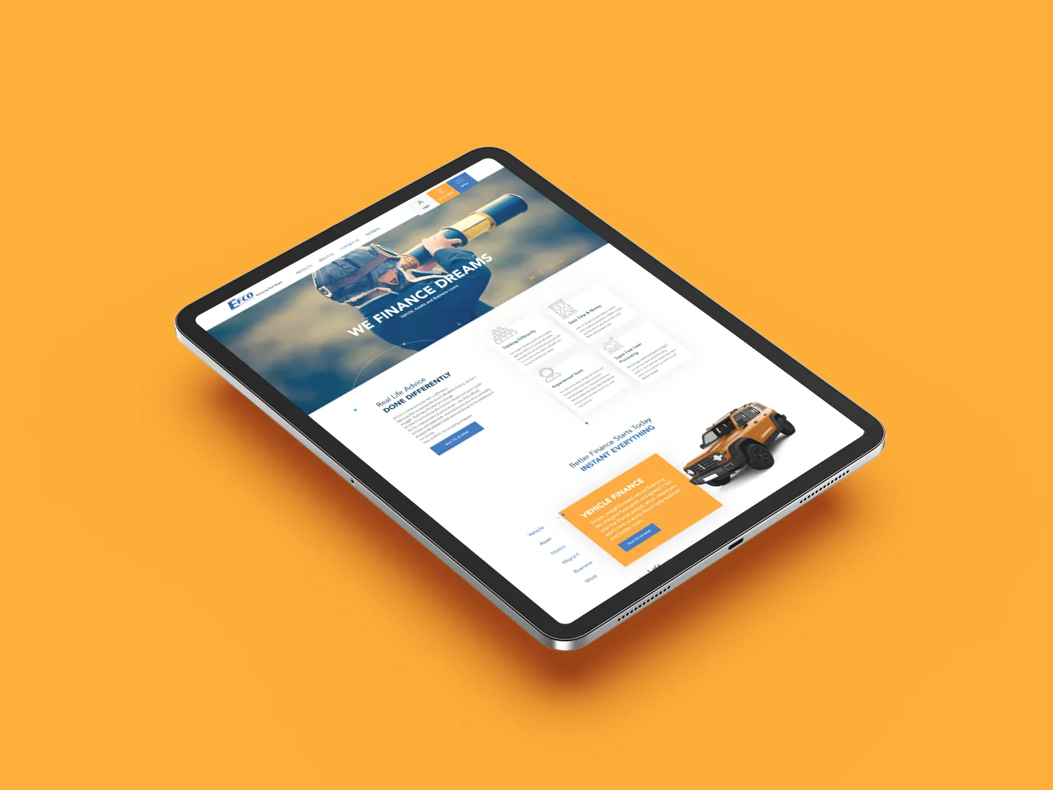 EFCO Finance iPad View