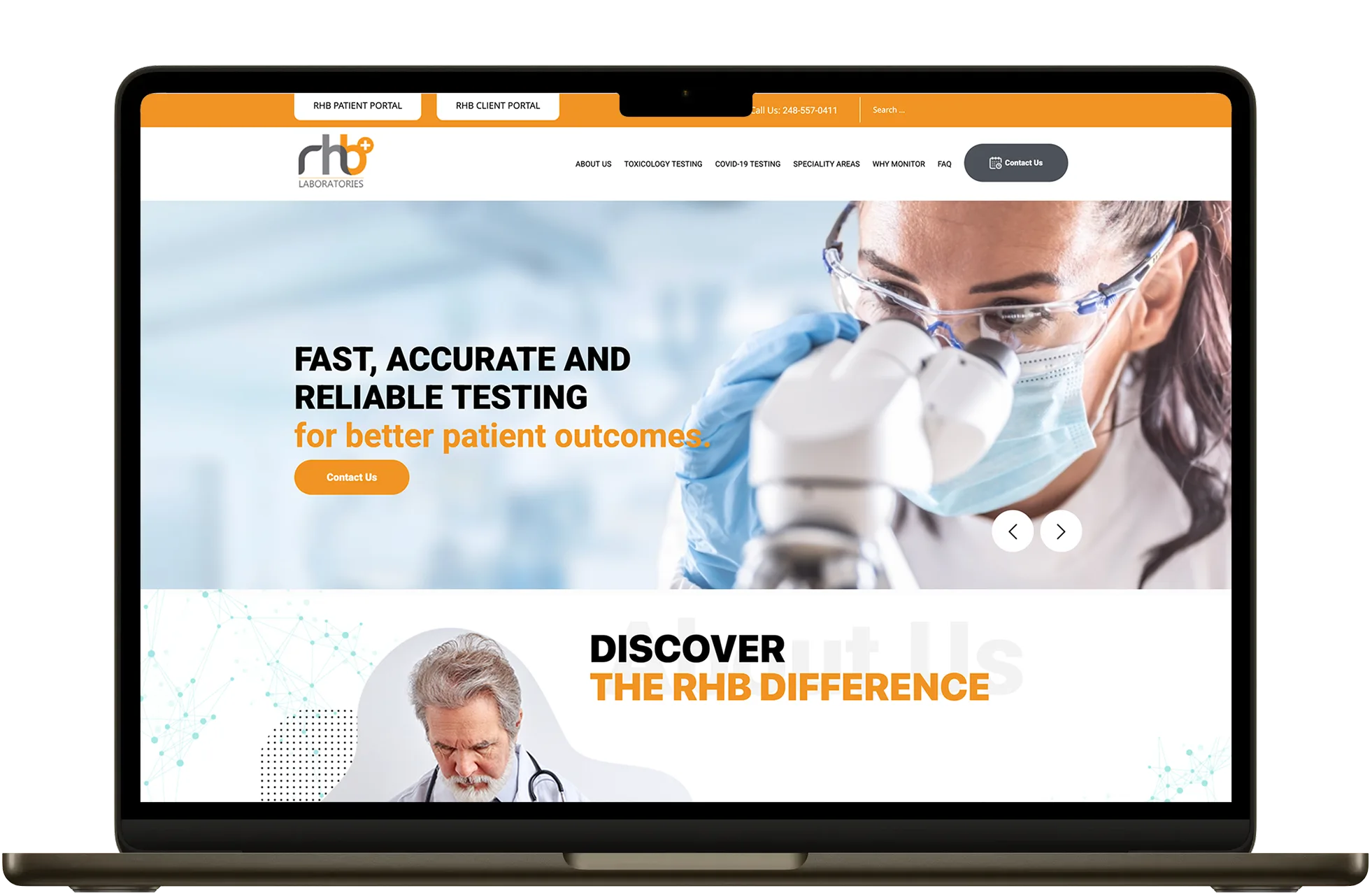 RHB Laboratories Desktop View