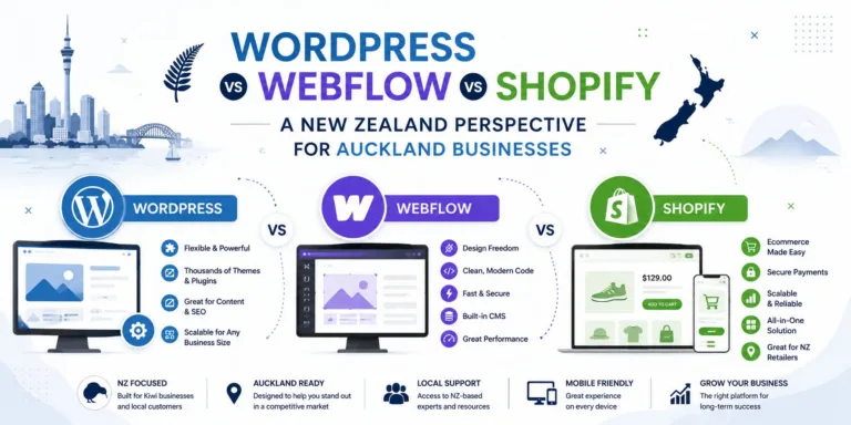 WordPress vs Webflow vs Shopify: A New Zealand Perspective for Auckland Businesses